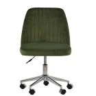 Danbury Office Chair Olive Green Velvet & Chrome
