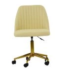 Danbury Office Chair Cream Leather & Gold