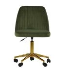 Danbury Office Chair Olive Green Velvet & Gold