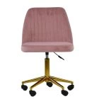 Danbury Office Chair Pink Velvet & Gold