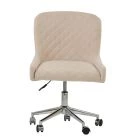 Heron Office Chair Natural Cream Fabric & Chrome