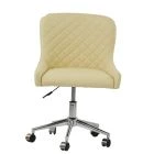 Heron Office Chair Cream Leather & Chrome