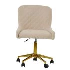 Heron Office Chair Natural Cream Fabric & Gold