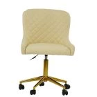 Heron Office Chair Cream Leather & Gold