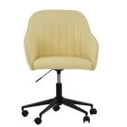 Lule Office Chair Cream Leather & Black