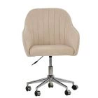 Lule Office Chair Natural Cream Fabric & Chrome