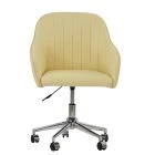 Lule Office Chair Cream Leather & Chrome