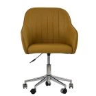 Lule Office Chair Light Tan Brown Leather & Chrome
