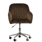 Lule Office Chair Mocha Velvet & Chrome