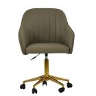 Lule Office Chair Taupe Leather & Gold