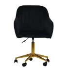 Lule Office Chair Black Velvet & Gold