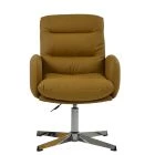 Katarni Office Chair Light Tan Brown Leather & Chrome