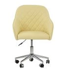 Opus Office Chair Cream Leather & Chrome