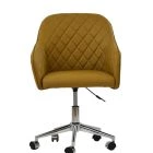 Opus Office Chair Light Tan Brown Leather & Chrome