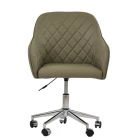 Opus Office Chair Taupe Leather & Chrome