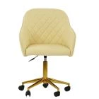 Opus Office Chair Cream Leather & Gold