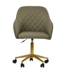 Opus Office Chair Taupe Leather & Gold