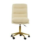 Strada Office Chair Cream Boucle Fabric & Gold