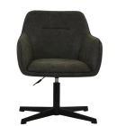 Levy Office Chair Slate Grey Faux Leather & Black
