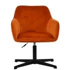 Levy Office Chair Burnt Orange Velvet & Black