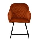 Campo Dining Chair Burnt Orange Velvet & Black Base