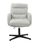 Katarni Office Chair Mink Grey Boucle Fabric & Black
