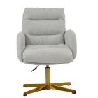 Katarni Office Chair Mink Grey Boucle Fabric & Gold