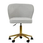 Belisimo Office Chair Grey Boucle Fabric & Gold