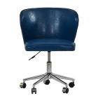 Belisimo Office Chair Blue Faux Leather & Chrome