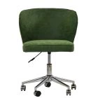 Belisimo Office Chair Aged Olive Green Faux Leather & Chrome