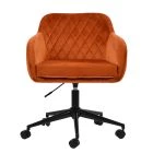 Langham Office Chair Burnt Orange Velvet & Black