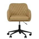 Langham Office Chair Aged Cream Faux Leather & Black