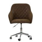 Opus Carver Office Chair Aged Brown Faux Leather & Chrome