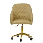 Opus Carver Office Chair Aged Cream Faux Leather & Gold