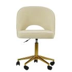 Flair Office Chair Cream Boucle Fabric & Gold