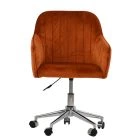 Lule Carver Office Chair Burnt Orange Velvet & Chrome