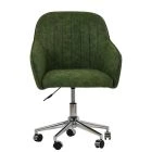 Lule Carver Office Chair Aged Olive Green Faux Leather & Chrome