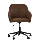 Lule Carver Office Chair Aged Brown Faux Leather & Black