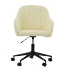 Lule Carver Office Chair Cream Boucle Fabric & Black