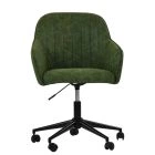 Lule Carver Office Chair Aged Olive Green Faux Leather & Black