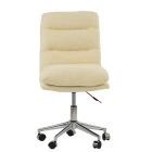 Strada Office Chair Cream Boucle Fabric & Chrome
