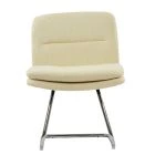 Okano Office Chair Cream Boucle Fabric & Chrome