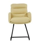 Nikan Office Chair Cream Leather & Black