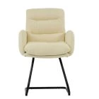 Nikan Office Chair Cream Boucle Fabric & Chrome