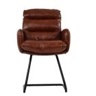 Nikan Office Chair Vintage Brown Faux Leather & Black