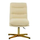 Cowper Office Chair Cream Boucle Fabric & Gold