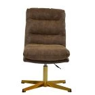 Cowper Office Chair Aged Brown Faux Leather & Gold