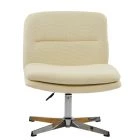 Rosso Office Chair Cream Boucle Fabric & Chrome