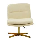 Rosso Office Chair Cream Boucle Fabric & Gold