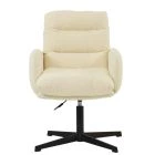 Katarni Office Chair Cream Boucle Fabric & Black